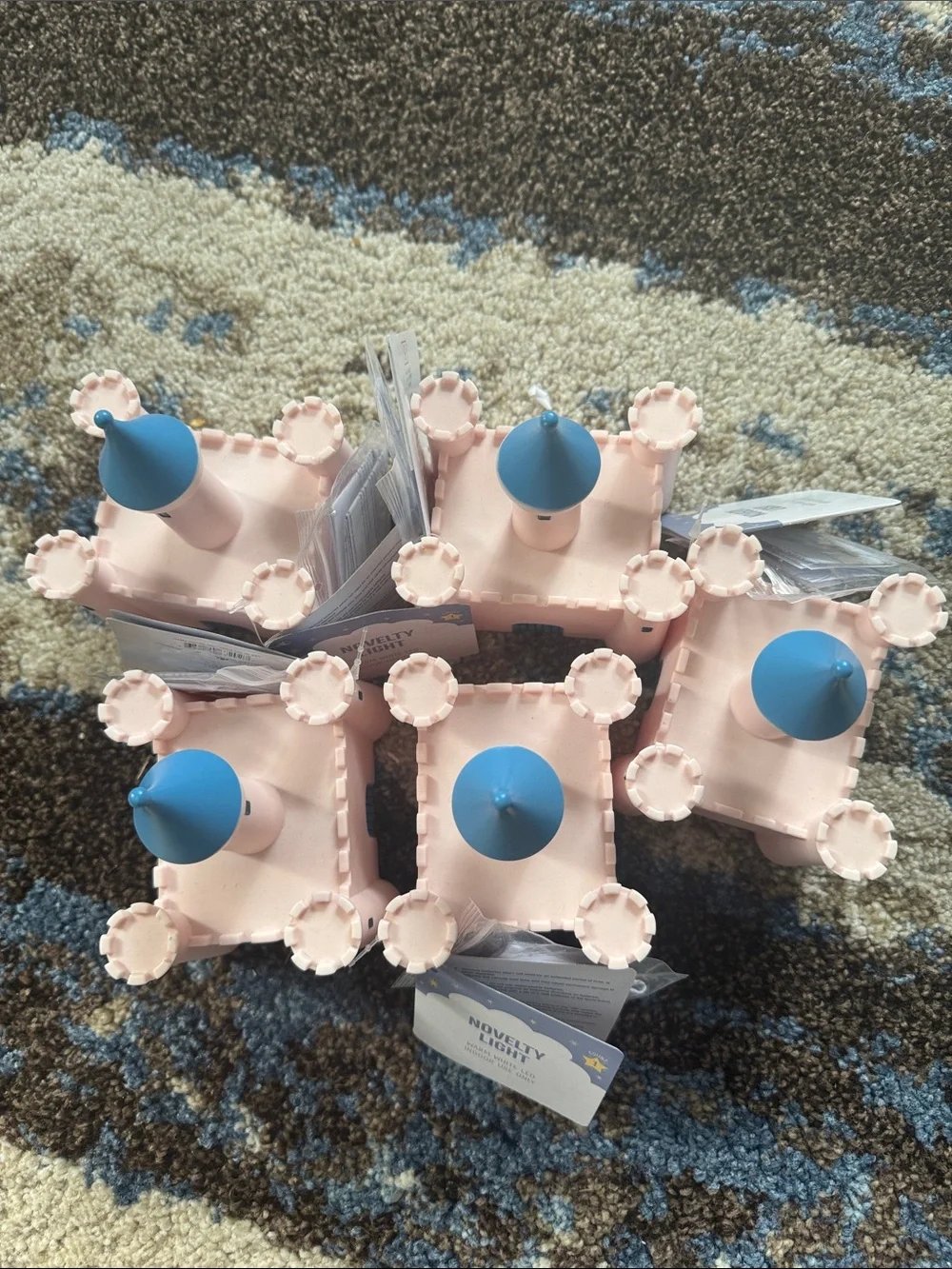 Target Pink Castle Night Lights with Blue Turrets - Set of 5
